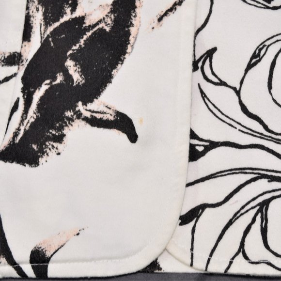 Alanni Lily Floral Stretchy Womens Blaser Jacket Two Button Front Black White 4 - Picture 13 of 15